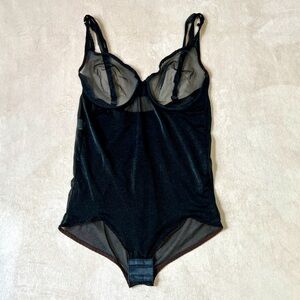 Vintage Lily of France Union Made Black Sheer Bodysuit. Women’s Size 36C